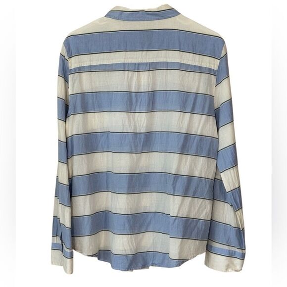 Ann Taylor Women's 100% Cotton Stripe Button Down Blouse Size Large - Picture 2 of 6